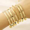 Mehrschichtiges Boho Goldplattiertes Geometrisches Öffnungsarmband Set für Frauen Handmanschette Armreif Handgemachter Schmuck