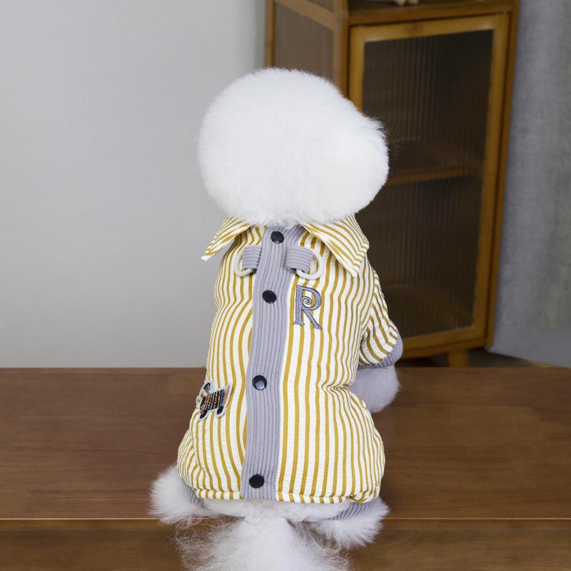 

Dog Clothing Autumn and Winter New Thickened Warm Cotton-padded Clothes Teddy Pomeranian Cotton Clothes Four-legged Overalls XXL