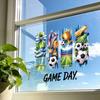 Fodbold Vinduesklistermærke Kampdag Fodbold Tema Vinduesdekoration Aftagelig Fodbold Statisk Glasmærkat til Fodboldbegivenhed Festartikler