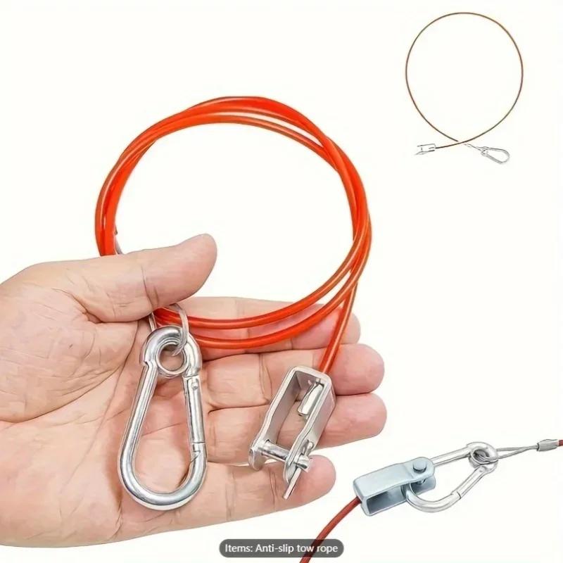 Heavy Duty Durable Stainless Steel Caravan Trailer Breakaway Rope Brake Cable Safety Wire Braked Hitch Accessories Parts Kit.
