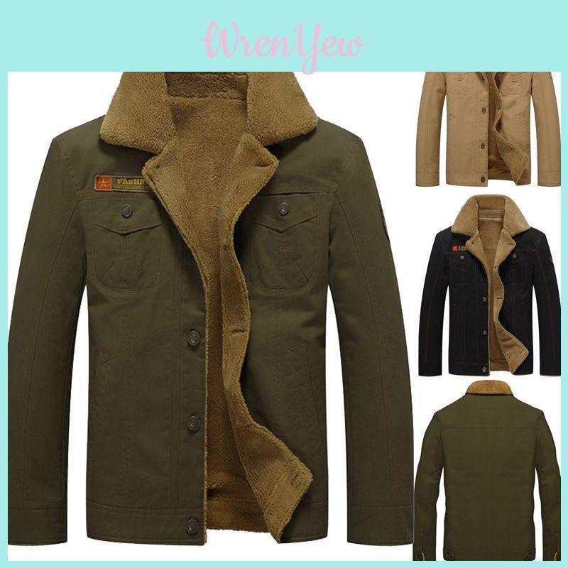 Winter Jacket Bomber Men Pilot Warm Male Fur Collar Army Tactical Coat Jacket