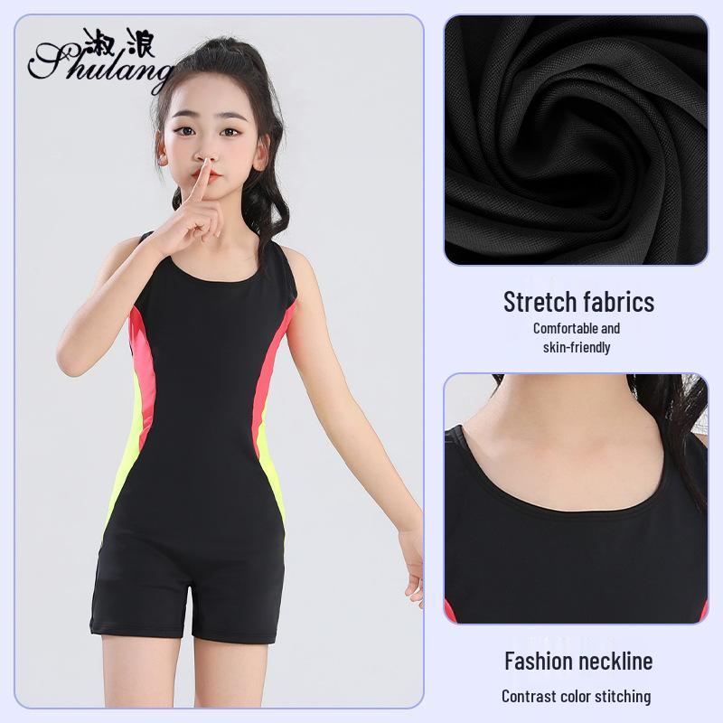 New Girls' Quick-Dry One-Piece Swimsuit for Toddlers & Kids - Professional Training Swimwear