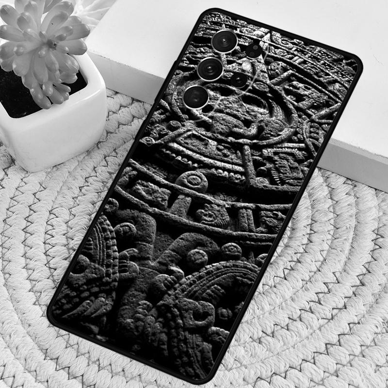 Mayan Calendar Wood Pattern Silicone Phone Case For Samsung Galaxy note 10 pro S26 S25 S24 S23 S22 S21 Plus S25Ultra Capa Cover
