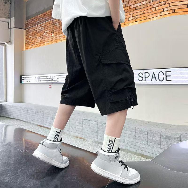 Boys' Summer Shorts Cropped Pants Quick Drying Pants Children's Boys' Work Pants Ice Silk Thin Style