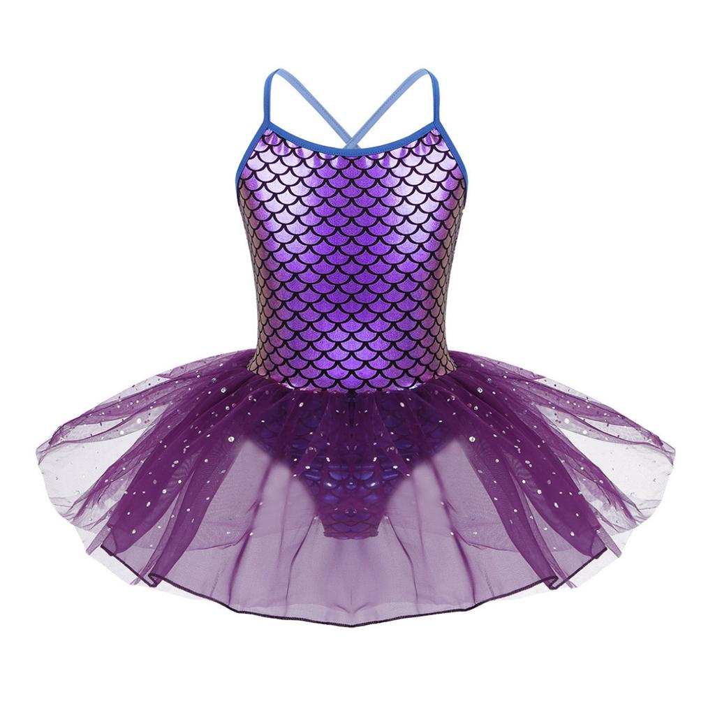 Girls Glitter Mermaid Ballet Dress Gymnastics Leotards for Girls Kids Ballet Dance Costumes Dancewear Kids Teen Ballerina Dress