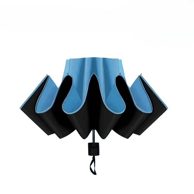 Manual Folding Umbrella Large Double Size UV Protection Sun Rain Resistant Compact Shade Sunny and Rainy Umbrella