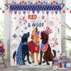 4Th Of July White And Blue Patriotic Shower Curtains For The Bathroom Decor, Waterproof Washable Shower Curtain