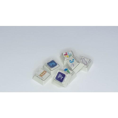 EZ Custom Keycaps, White, Compatible with CHERRY MX, White, Snap-on Keycaps, Custom Inner Keycaps for TinyKeyboard and CHERRY MX, Add Icons, Illustrat