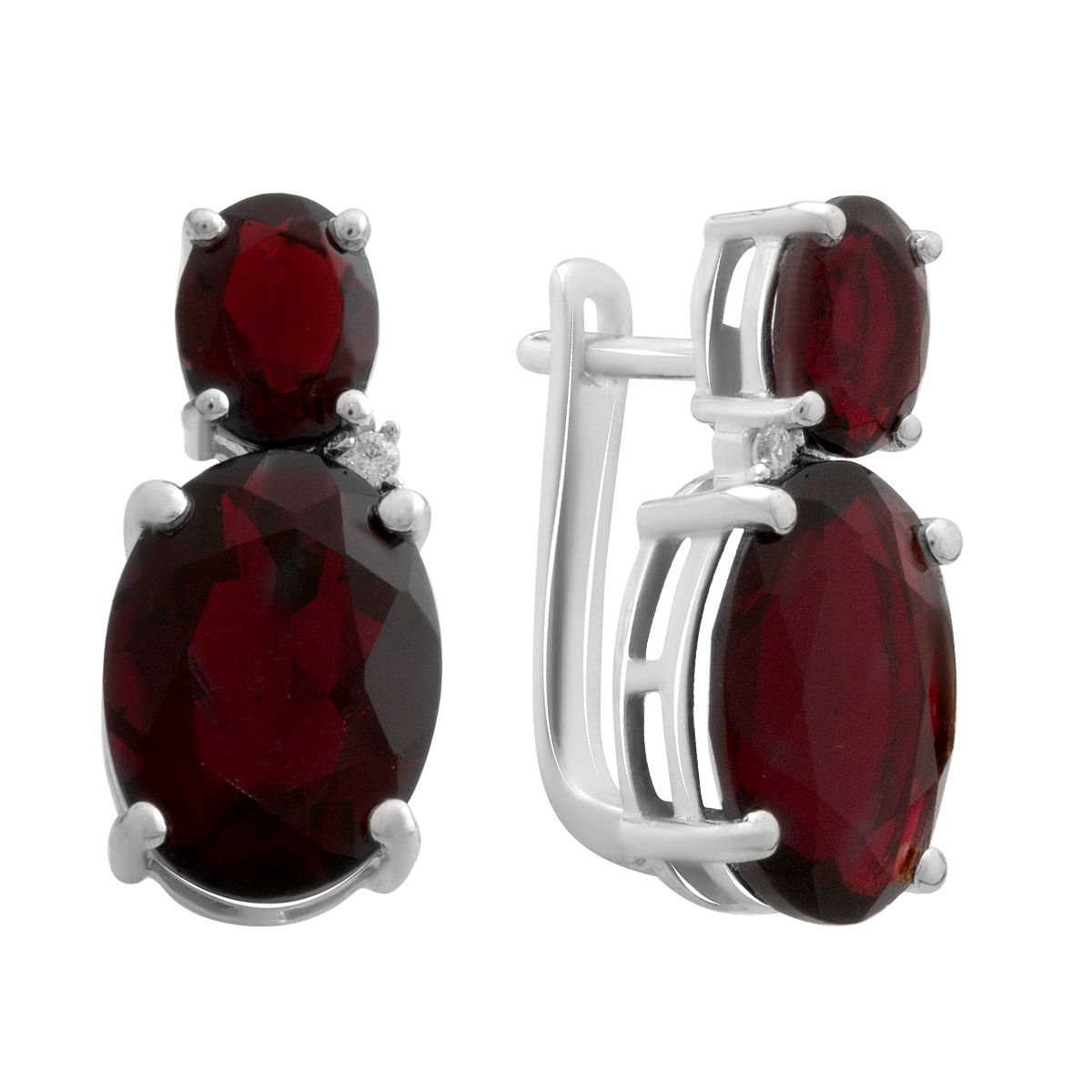 

Silver earrings with natural garnet 11.623ct (2181347)