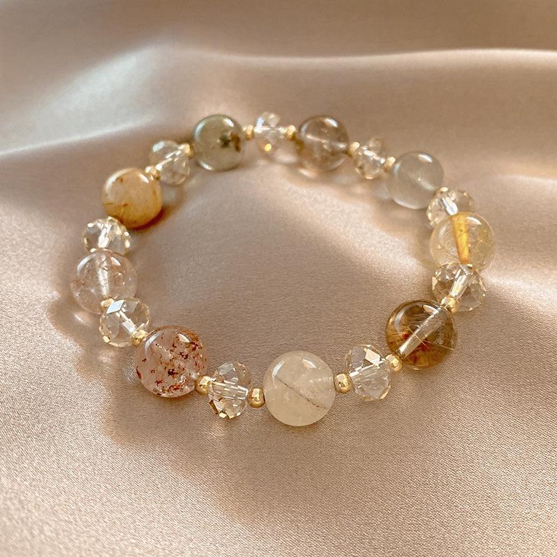 Koreanisches Temperament Natürliches Perlenarmband Gold Haarkristallarmband Kleines frisches Temperament Einfacher Internet-Promi-Schmuck