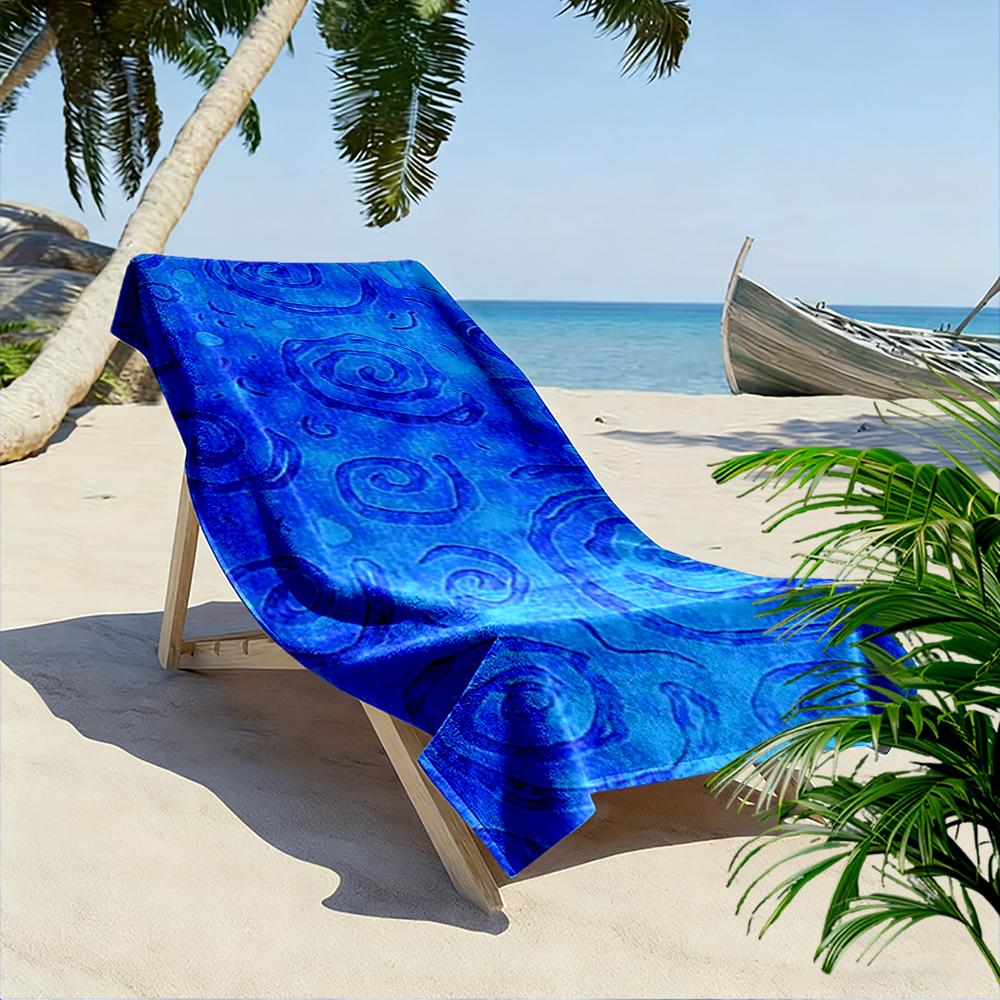 Blue Swirl Pattern Design Towel Beach towel quick-drying for travel outdoor sports jogging beach and swimming