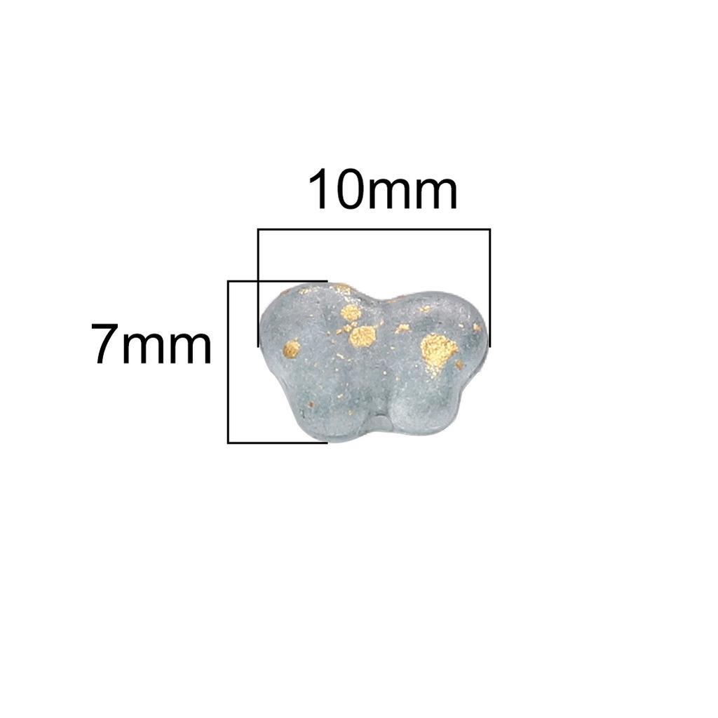 Contas Feitas à Mão 10 * 7 Acrílico Bloco de Cores Gradiente Ponto Ouro Borboleta Caseiro DIY Acessórios de Joalheria Contas de Fio de Mão Pingente de Bolsa Contas Soltas