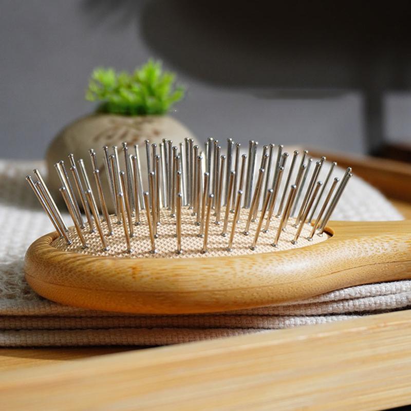 Mini Hair Comb Eco-Friendly Wooden Portable Air Cushion Cute Airbag Anti Static Wide Round Head Tooth Massage Combs Hair Brush