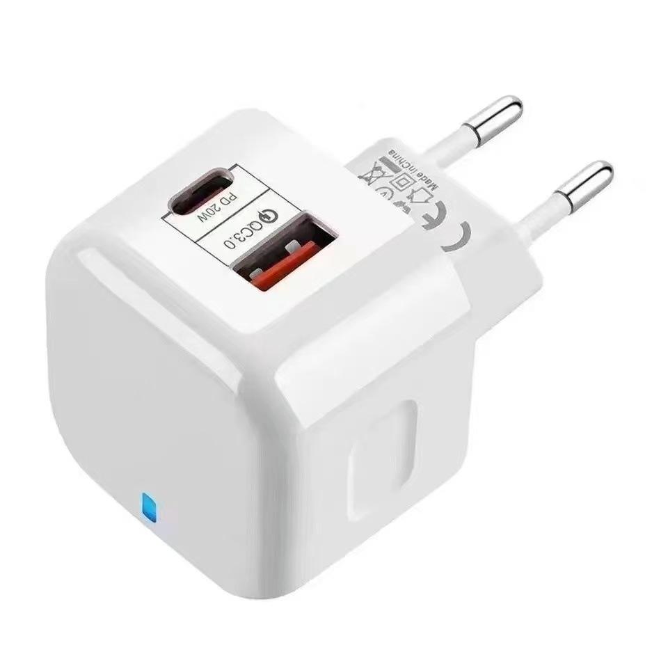 Applicable To Apple and Xiaomi Mobile Phone Charging Head British-regulated PD20W Dual Protocol A+C Mobile Phone Fast Charger