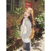 Letter Printed Striped Women's T-shirt Round Neck Minimalist Long Sleeved Pullover New Korean Loose Autumn Woman Top