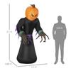 210 cm Inflatable Pumpkin Ghost, Halloween Horror Decoration with LED Lighting, Waterproof Air Figure, Polyester, for Indoor, Outdoor