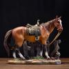 Horse Resin Figurine, Rustic Fence & Galloping Pony Statue Sculpture, Luxury Home Decor for Living Room TV Stand Entryway Wine Cabinet, Unique