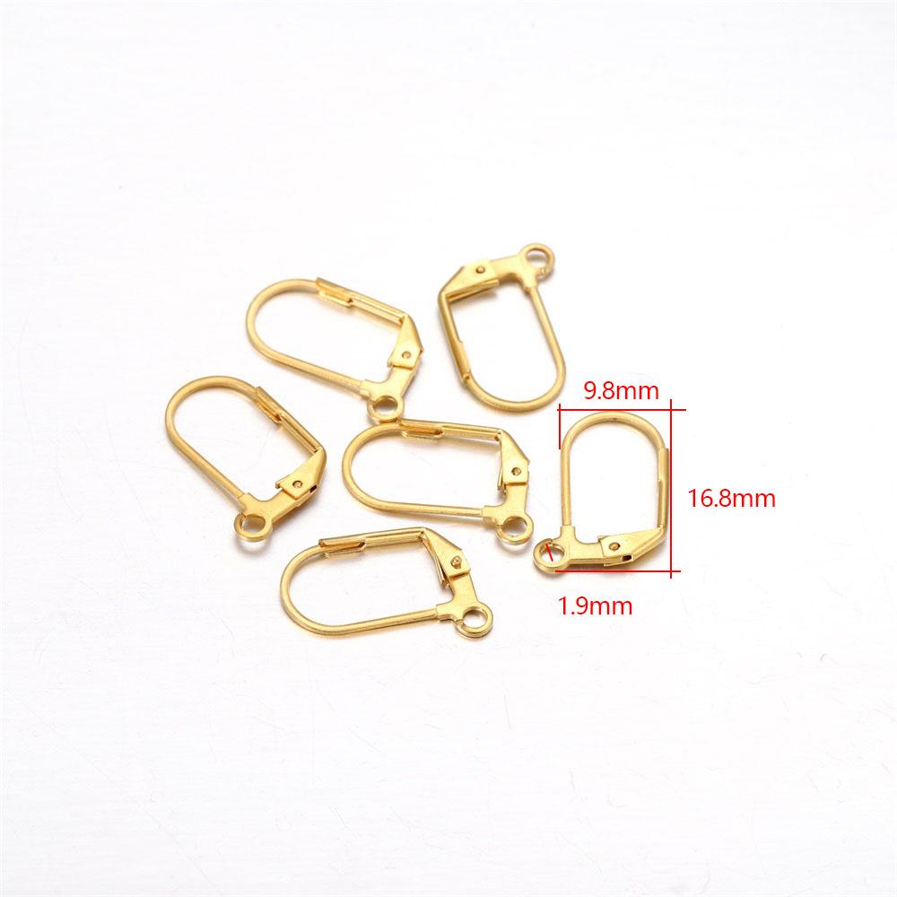 20-50pcs Gold  Stainless Steel Hypoallergenic Earring Hooks Fish Earwire Earrings Clasps Earring Wires For Jewelry Maki
