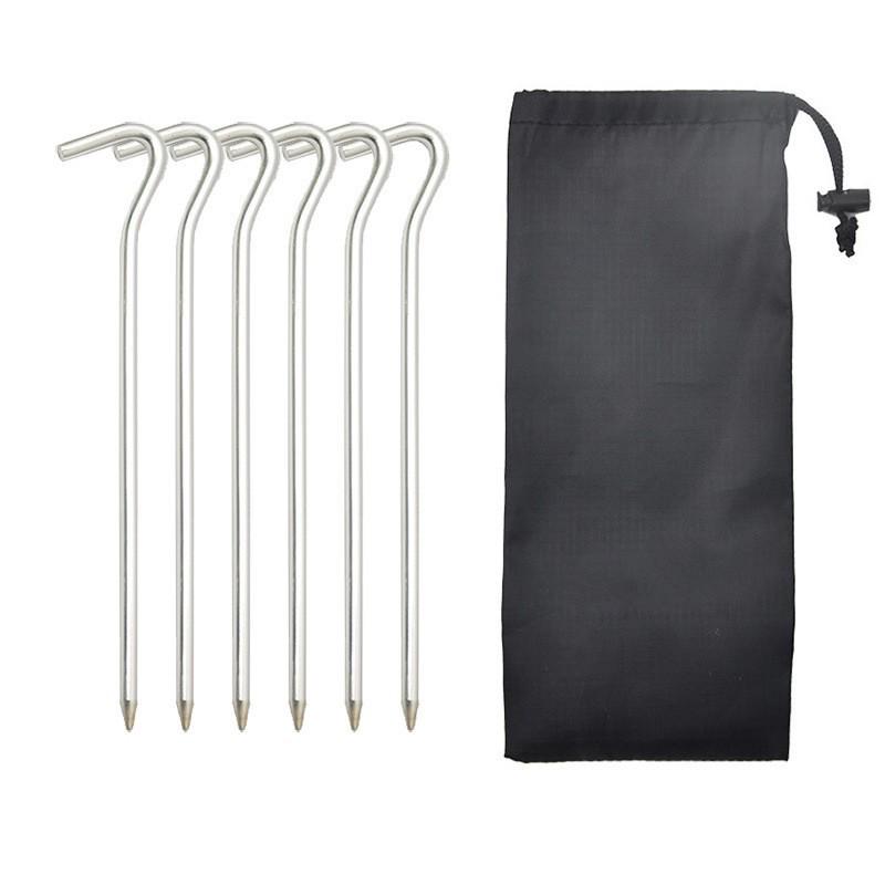 Aluminum Alloy Ground Stakes Set: Type 7 Wind Rope Hammer & Tent Tarp Accessories for Camping