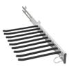 9-Rod Pull-Out Pants Rack – Heavy Duty Slide-Out Trouser Organizer with Silent Rails & Anti-Slip Flocking – Black/Silver