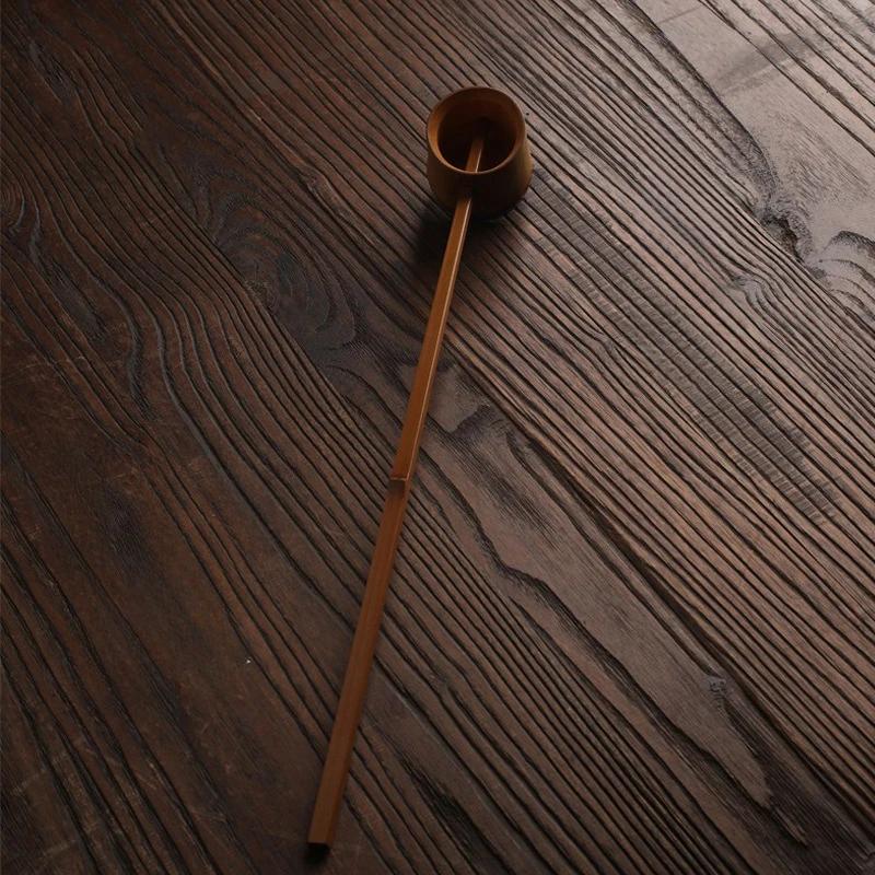 Chinese Style Handmade Natural Bamboo Wooden Tea Scoop Long Handle Water Tea Spoon Teaware Table Decor Kitchen Tool 2025 New