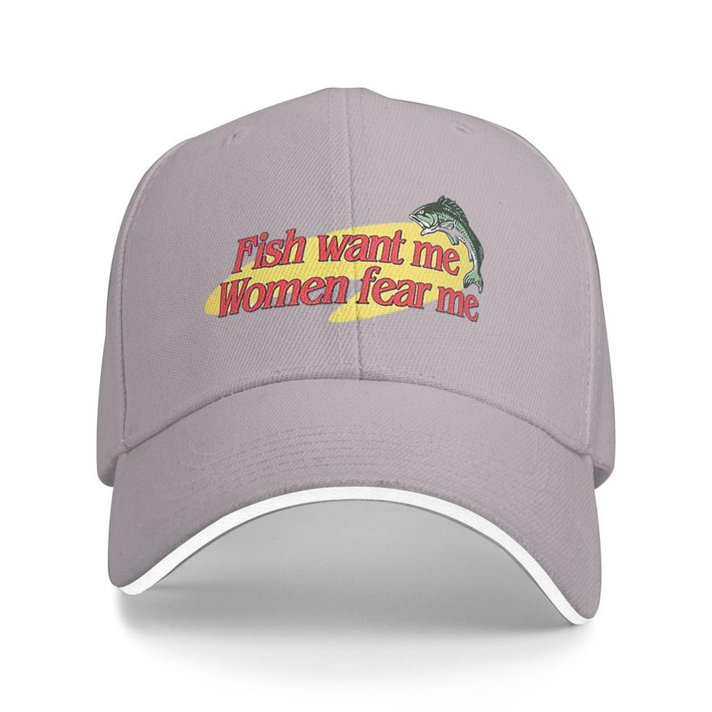 Unisex Baseball Hats Fish Want Me Women Fear Me Outdoor Streetwear Summer Sports Baseball Caps Hip Hop Cap Casquette Hats