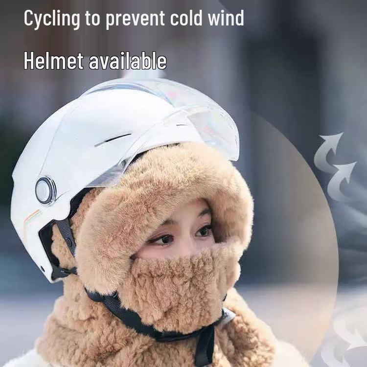 Women's Cold-Proof Hat Scarf Face Mask: Autumn Winter Warm Windproof Neck Warmer for Cycling and Riding
