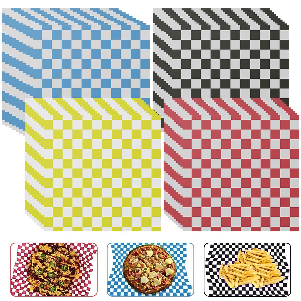 

400 Pieces of Absorbent Paper Sandwiches, Burgers, Fries Fried Food Wrappers Plate Mats Waxed Paper and Baking Paper Oil Paper 18x18cm