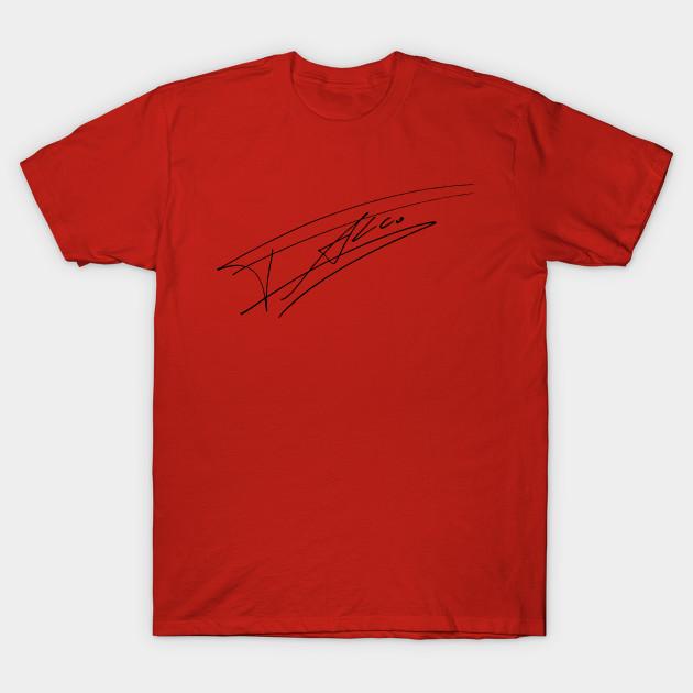 Men Black Print T-shirt Falco Signature No-Cut Transfer Paper Print Cotton Tshirt 2XL красный