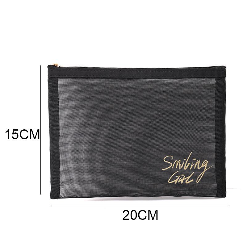 New Nylon Mesh Cosmetic Bag Large Capacity Cosmetic Storage Bag Portable Transparent Travel Mesh Toilet Bag Women