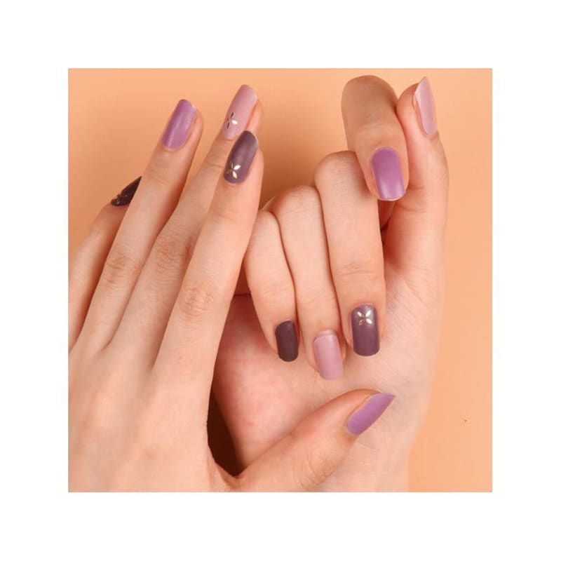 

Bling Easy Gel Nail Sticker Simple Purple