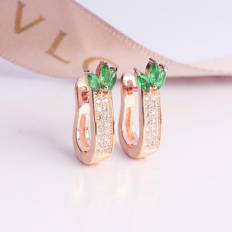 

Jewelry Mixed Batch, High-Grade Aaa Zircon Rose Gold Stud Earrings, Flower Earrings.