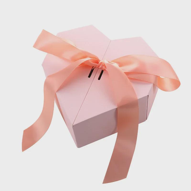 Elegante Caja de Regalo Lazo de Amor para Bodas, Compromisos, Festivales o Cumpleaños