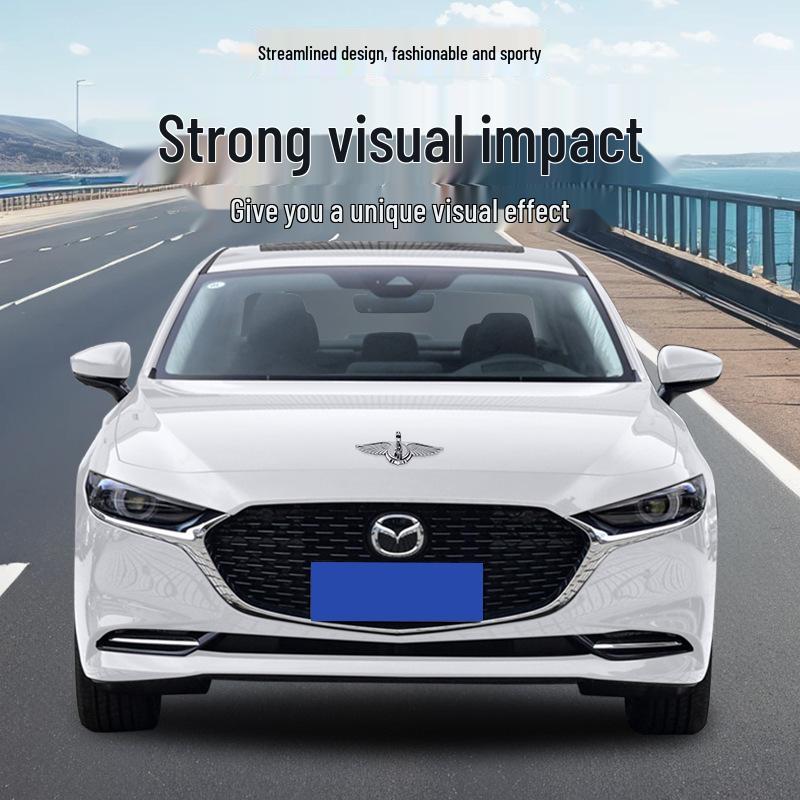 3D Horse Head Wing Car Emblem: Exterior Hood Decoration Metal Sticker