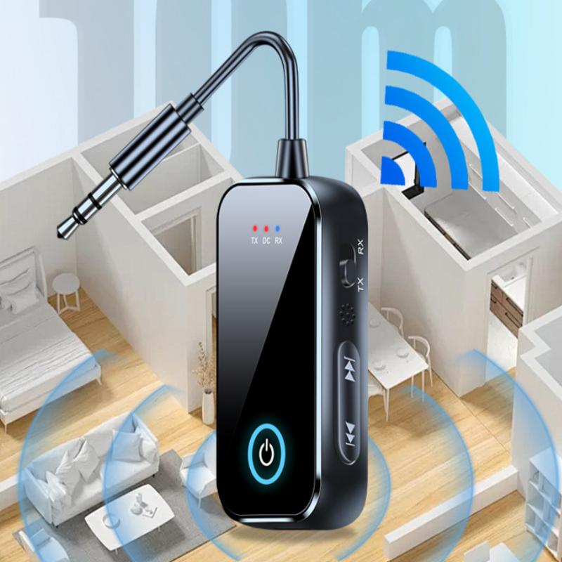 Bluetooth 6.0 Aux Audio Transmitter Receiver 2 In 1 Wireless Adapter 3.5Mm With Mic Hifi Stereo Music For Car Tv Pc Airplane