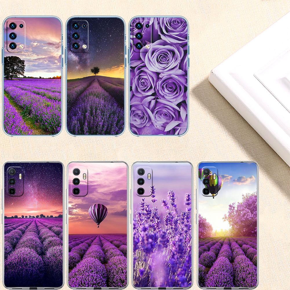 IK42 Lavendel Lila Blume Transparente Handyhülle für Motorola Moto G7 G8 G9 G84 G85 G73 G24 G15 Z2 Play Power Plus