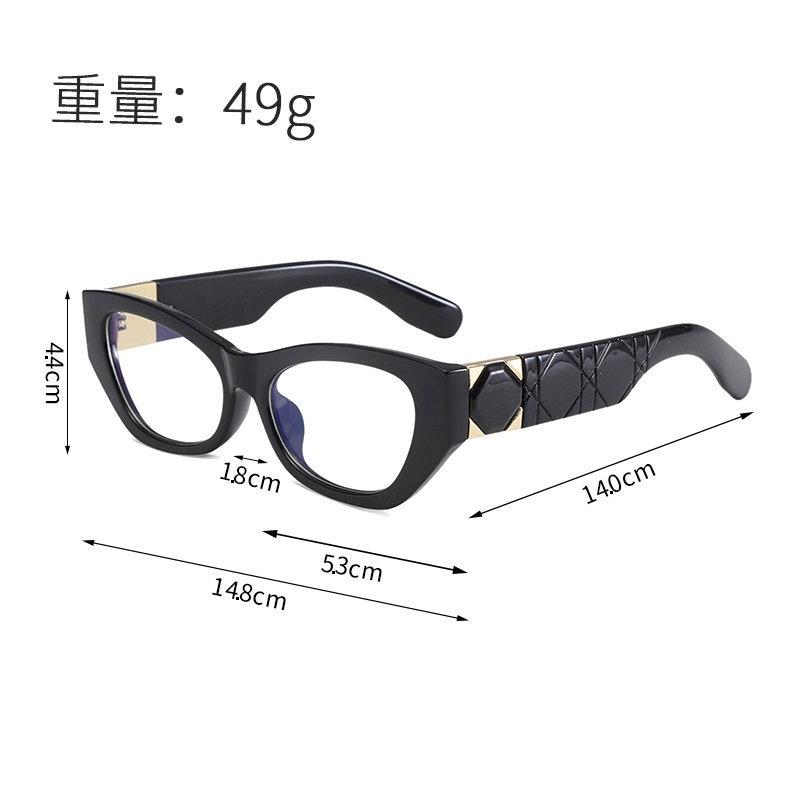 Cat Eye Frame Flat Mirror Street Shot Decorative Glasses Anti-Blue Light Optical Glasses