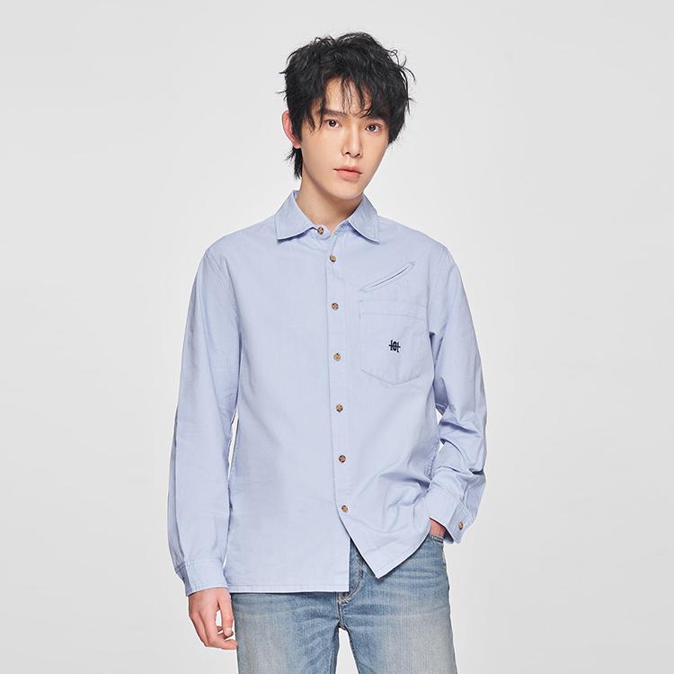 Lee Shirts Men's Sky Blue Lapel Moderate Shirt LMT010060T1200FA07954