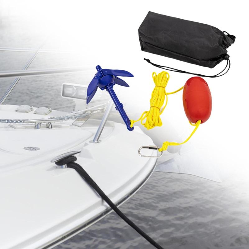 Aluminum Folding Grapnel Anchor Set with Rope for Inflatable Dinghy Fishing Boat and Kayak Stability