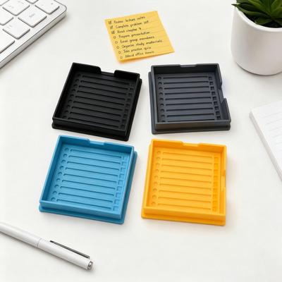 2-In-1 Sticky Note Stencil Holder Memo Pad Organizer with Line