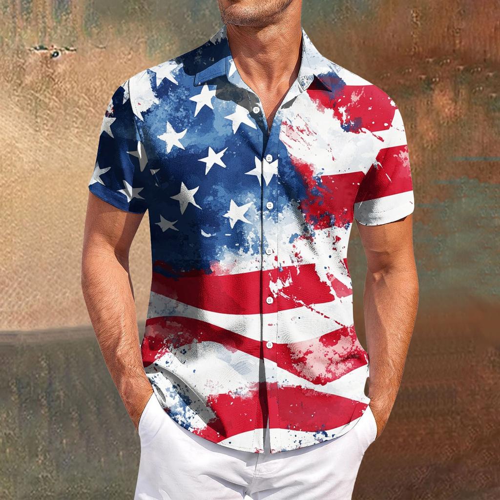 Pánské ležérní tričko s krátkým rukávem, úzké módní pánské s kostkovaným potiskem