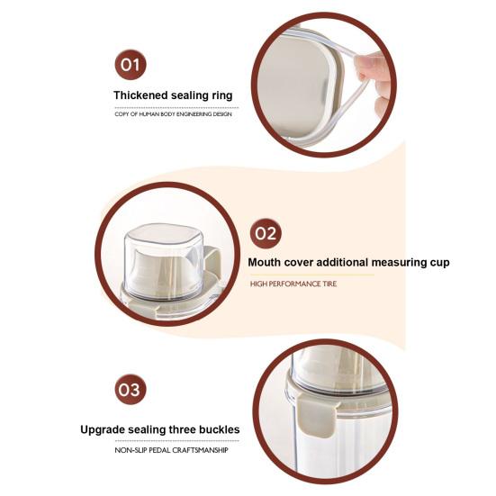 1.6/2/2.8L Airtight Dog Food Storage Container Pet Dry Food Bin with Measuring Cup Lid Clear Plastic Kitchen And Pantry Organization Bin