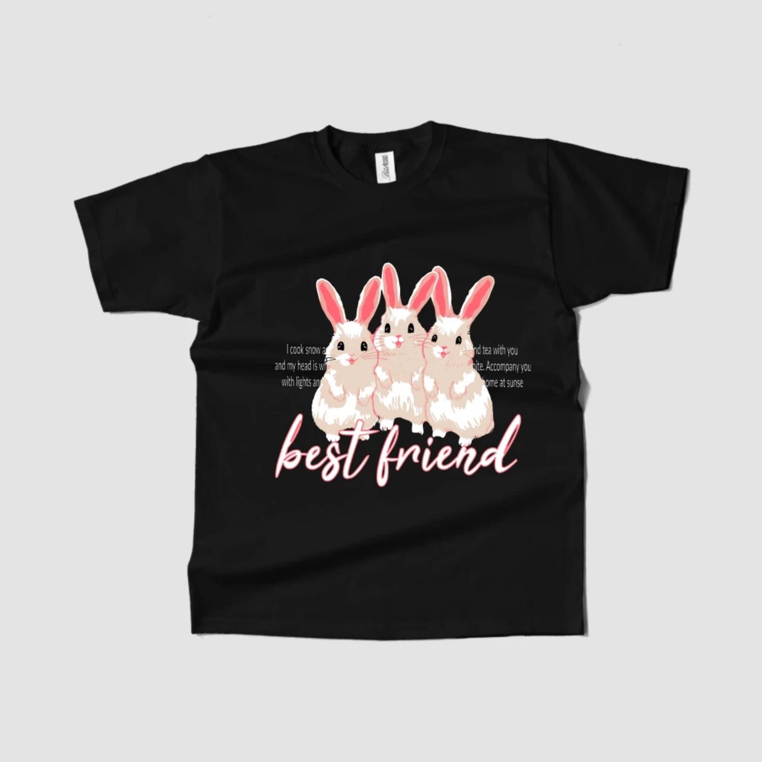 

Women s T-Shirt Best Friend Graphic Tee Short Sleeve Round Neck Trendy 2023 Fast Shipping XXXXXL чорний