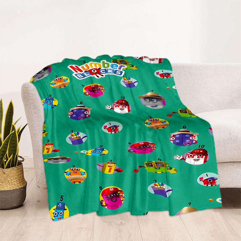 Coperta in Flanella Avventura con Blocchi Numerici - Morbida e Adatta per Divani, Letti, Uffici, Viaggi, Tutte le Stagioni, Ottimo Regalo per Feste e Compleanni.