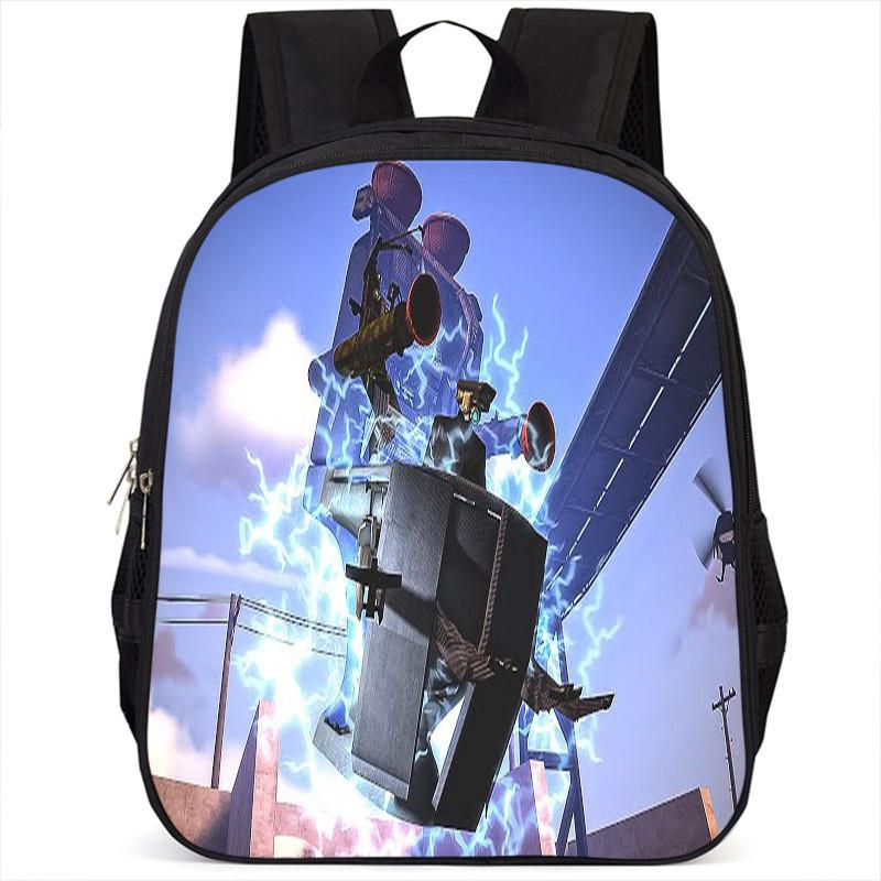 Fashionable Skibidi Toilet Kids Backpack Large Capacity Nylon Bag Unisex Design