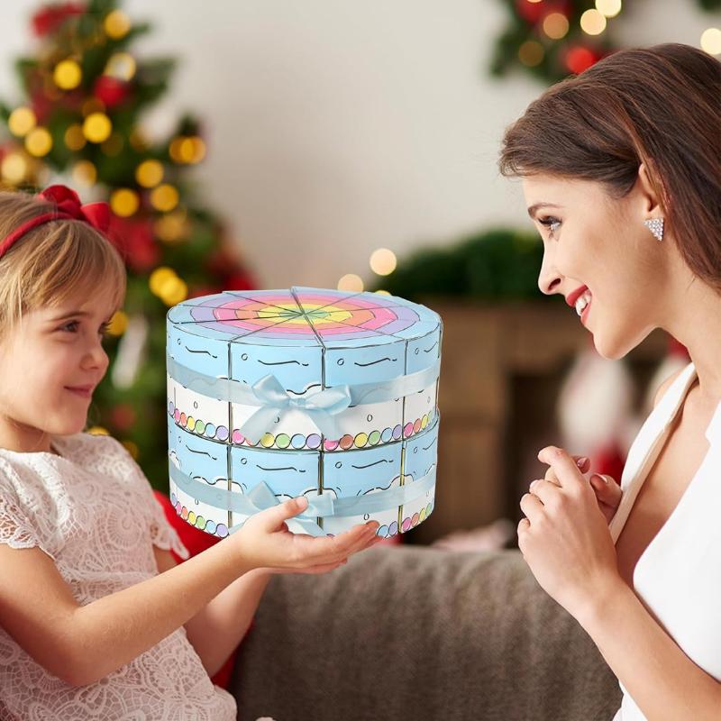 8/10 Bucăți Cutie Cadou din Hârtie în Formă de Tort Triunghiular Cutii Ambalaj Deserturi Bomboane Fursecuri Cadouri pentru Petrecere de Ziua Copiilor Baby Shower