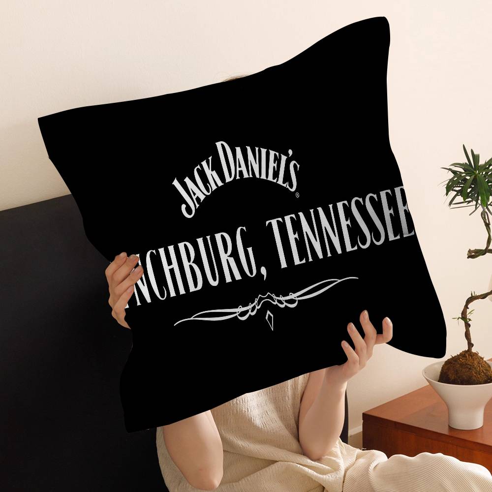 J-Jack D-Daniels Pillow Covers Cartoon Sofa Decorative Home Double-sided Printing Short Plush Cute Cushion Cover