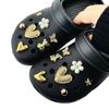 14PCS Summer Fashion Shoe Charms Set Accessories for Clogs Shoe Buckle Golden Bear Rivet Butterfly Flower DIY Shoes Decorations