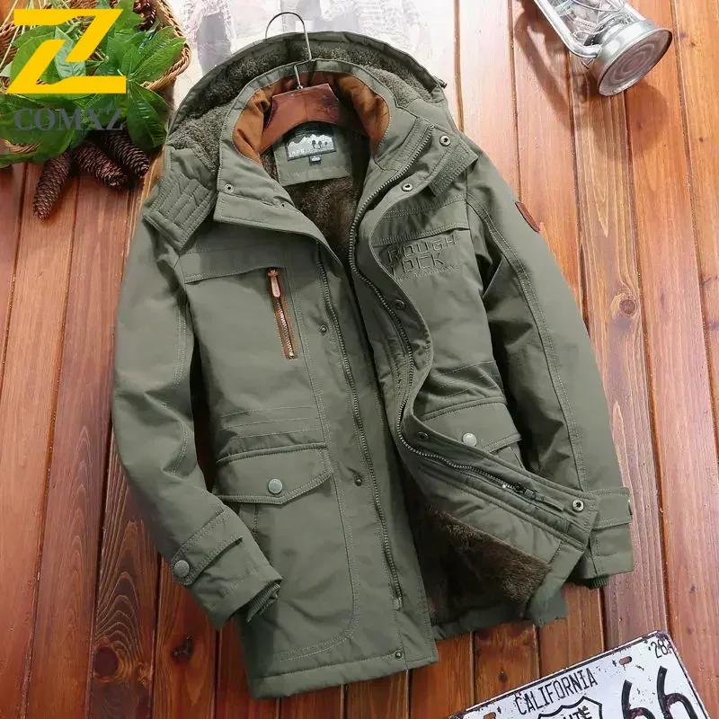 Parka de iarnă pentru bărbați, jachetă de vânt din fleece, groasă, călduroasă, cu blană, pentru bărbați, retro, cu glugă, streetwear, paltoane, jachete de vânt pentru bărbați 6xl