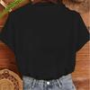 American Trendy Fashion Letter Print Round Neck Stretch Comfortable Women'S T-Shirt